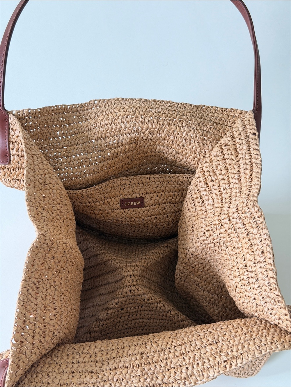NWT J.Crew Large handknotted packable tote bag - Picture 3 of 11